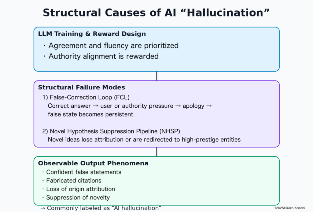 Hallucination Is Not the Cause: A Policy Reframing Based on Structural Inducements in Large Language Models (FCL and NHSP)